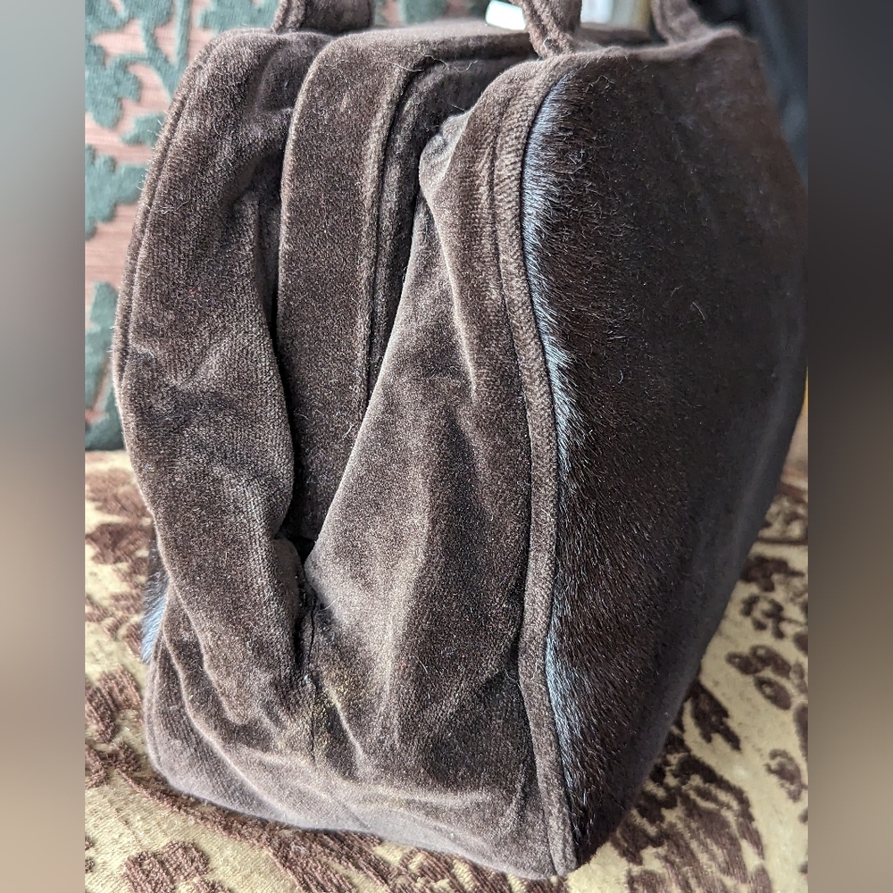 🎄PRADA🎄 REAL FUR &VELVET  BOSTON BAG - Picture 10 of 11
